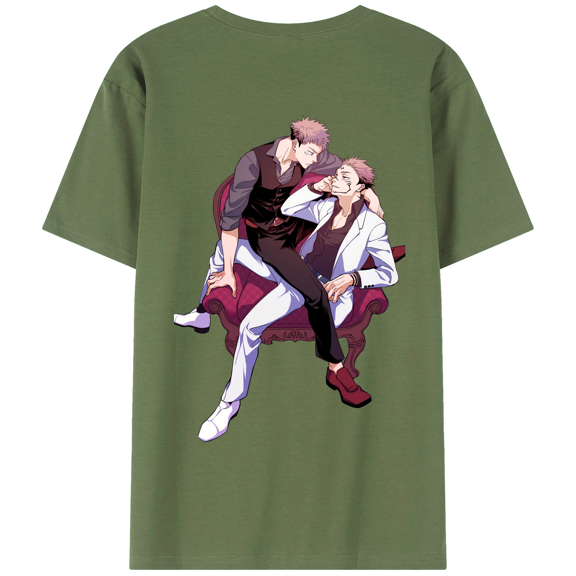 （画像用） 呪術廻戦 Jujutsu Kaisen 綿100％ メンズ半袖Tシャツ（バックプリント） 通気性